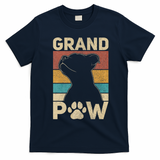 Grandpaw Dog Grandpa Funny Dog Lover Grandfather Pitbull T-Shirt - Navy Blue