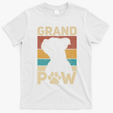 Grandpaw Dog Grandpa Funny Dog Lover Grandfather Pitbull T-Shirt - White