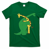 Giraffe Dinosaur Hug Love Dino Animals Safari Halloween Gift T-Shirt - Irish Green