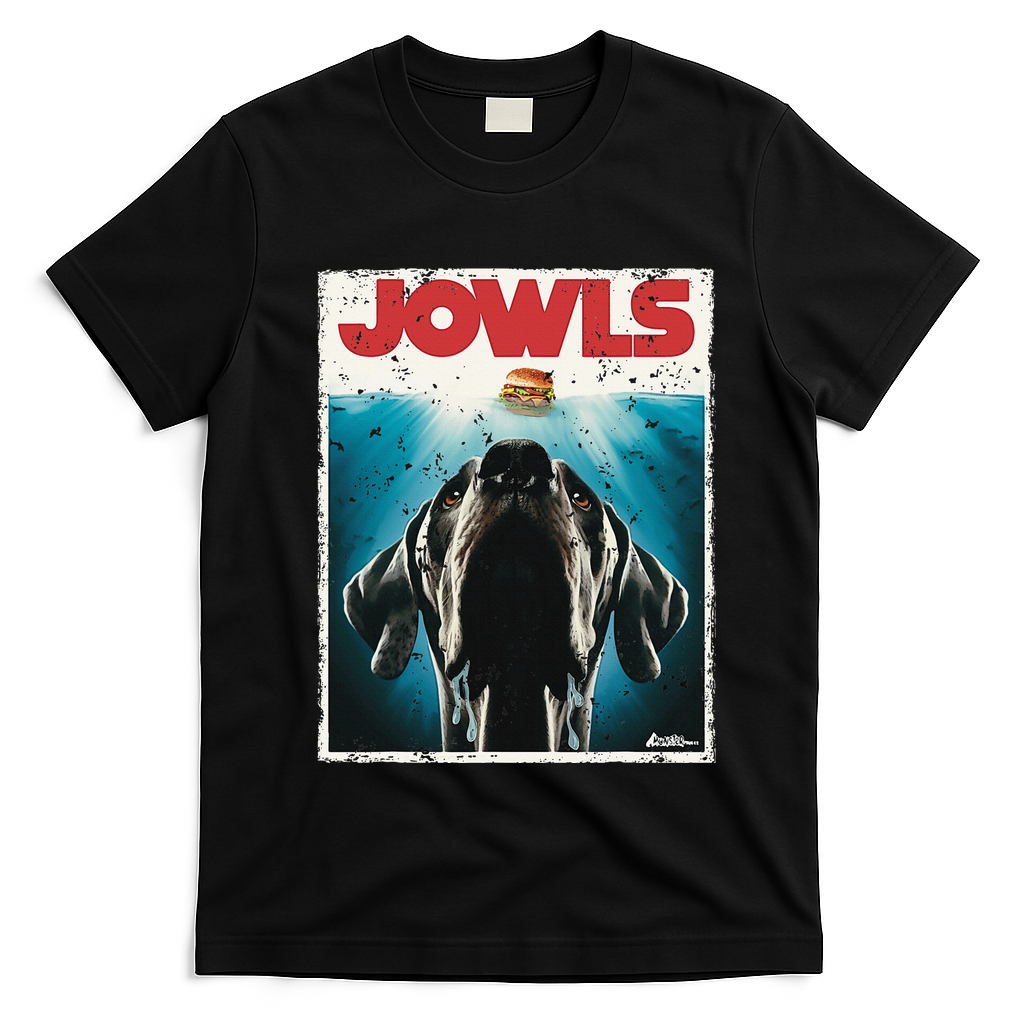 Great Dane Jowls Paws Top Drooling Dog Mom T-Shirt - Black