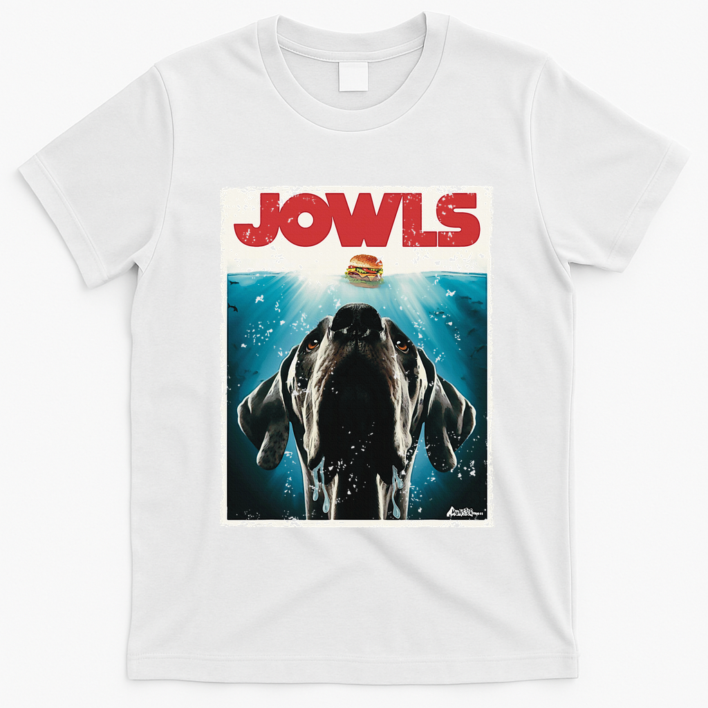 Great Dane Jowls Paws Top Drooling Dog Mom T-Shirt - White