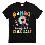 Groovy Donut Stress Do Your Best Teacher Test Day T-Shirt - Black