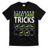 Great Dane Shirts Stubborn Great Dane Tricks Dog T-Shirt - Black