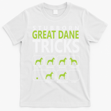 Great Dane Shirts Stubborn Great Dane Tricks Dog T-Shirt - White