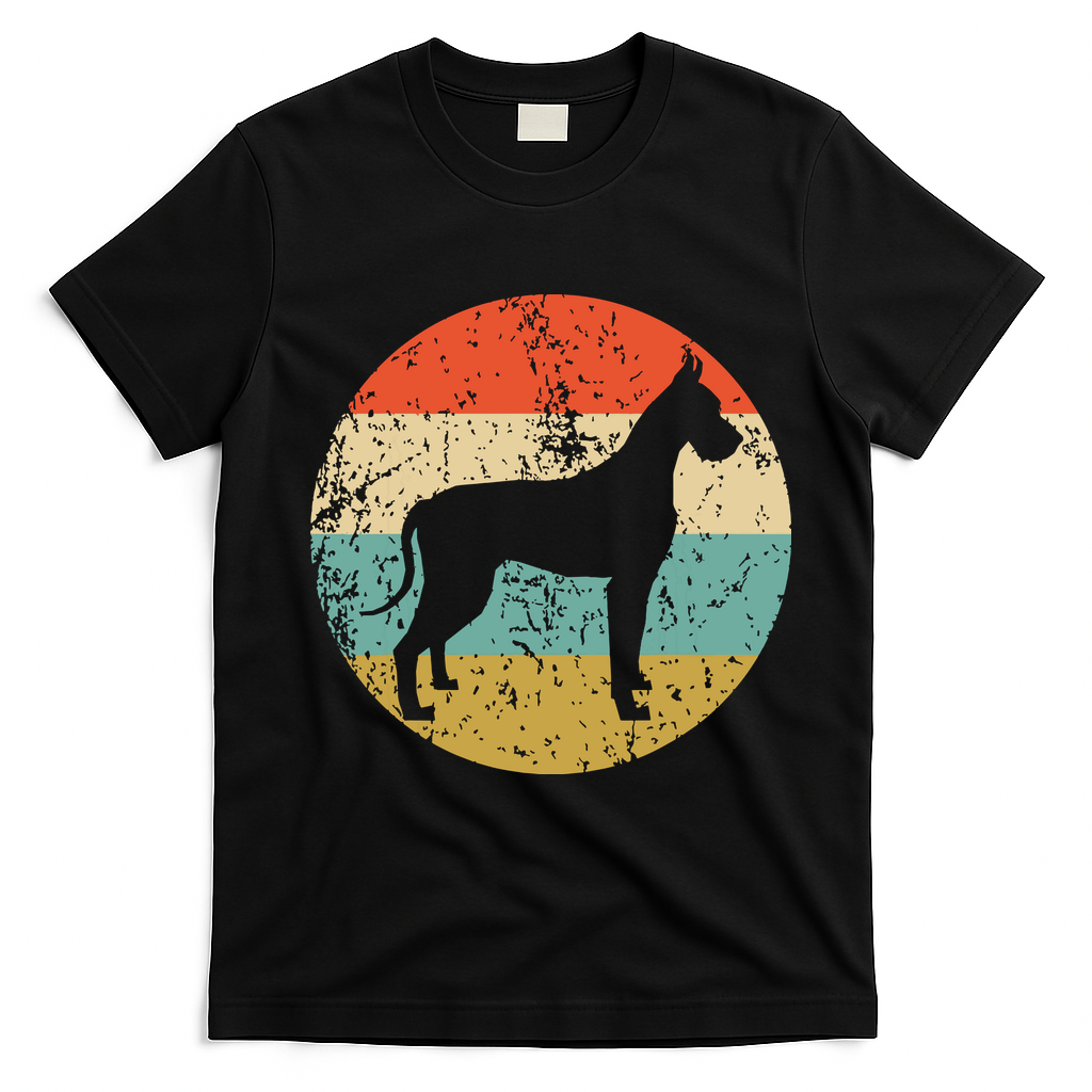 Great Dane Shirts Vintage Retro Great Dane Dog T-Shirt - Black