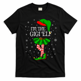 Gigi Elf Christmas Matching Family Elf T-Shirt - Black