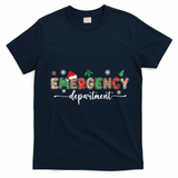 Groovy Emergency Department Christmas Santa Er Crew Nurse T-Shirt - Navy Blue