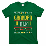 Grandpa Elf Funny Christmas Ugly Xmas Vintage Gift T-Shirt - Irish Green