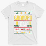 Grandpa Elf Funny Christmas Ugly Xmas Vintage Gift T-Shirt - White