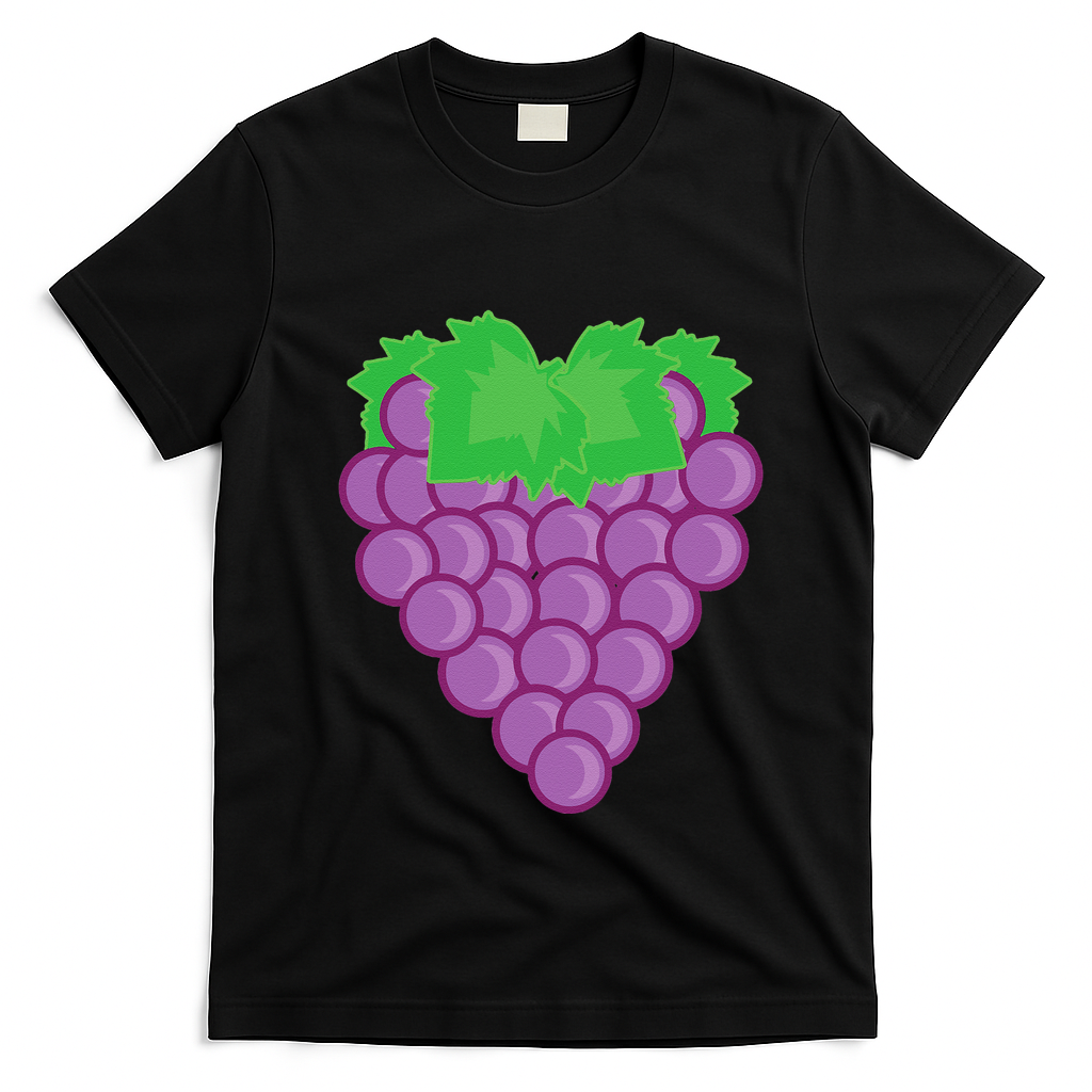 Grape Fruit Easy Lazy DIY Halloween Costume T-Shirt - Black