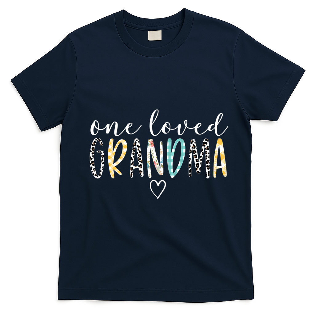 Grandma Funny Gift One Loved Grandma MotherS Day Gift T-Shirt - Navy Blue