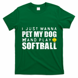Girl Fastpitch Softball Funny Dog T-Shirt - Irish Green