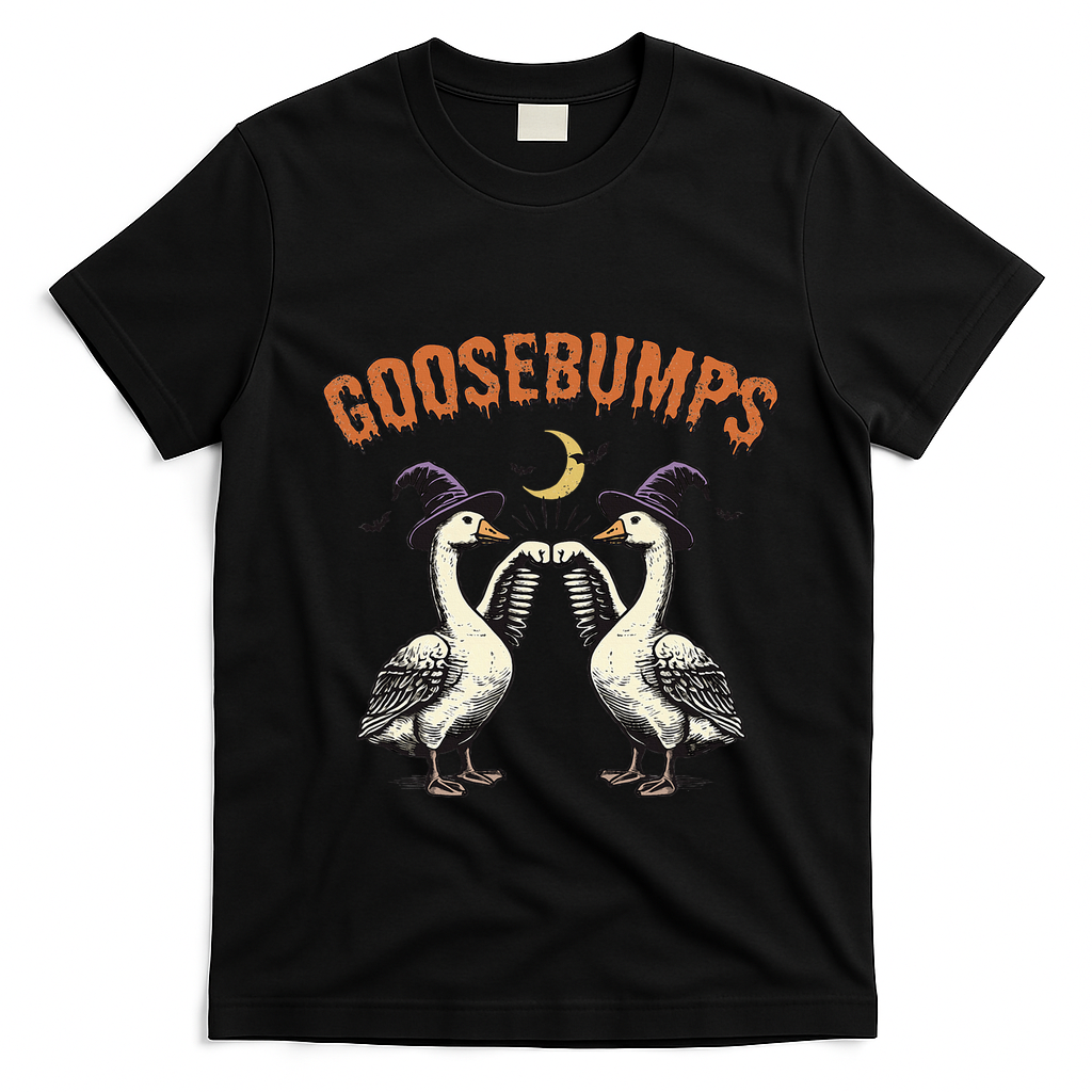 Goosebumps Funny Witch Goose Bumps Puns Halloween T-Shirt - Black