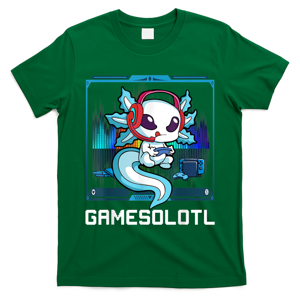 Gamesolotl Gamer Axolotl Playing Video Games Boys Girls T-Shirt