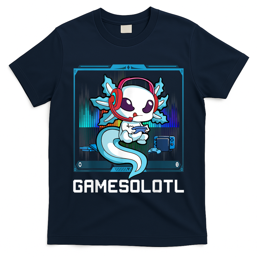 Gamesolotl Gamer Axolotl Playing Video Games Boys Girls T-Shirt