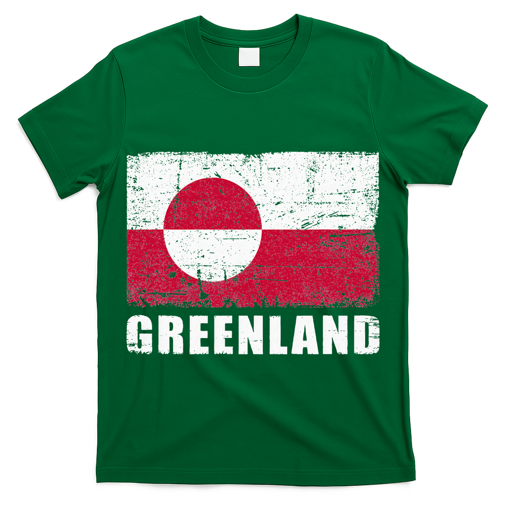 Greenland Grunge Country Flag T-Shirt