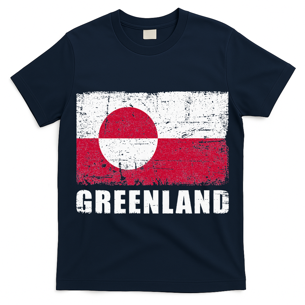Greenland Grunge Country Flag T-Shirt