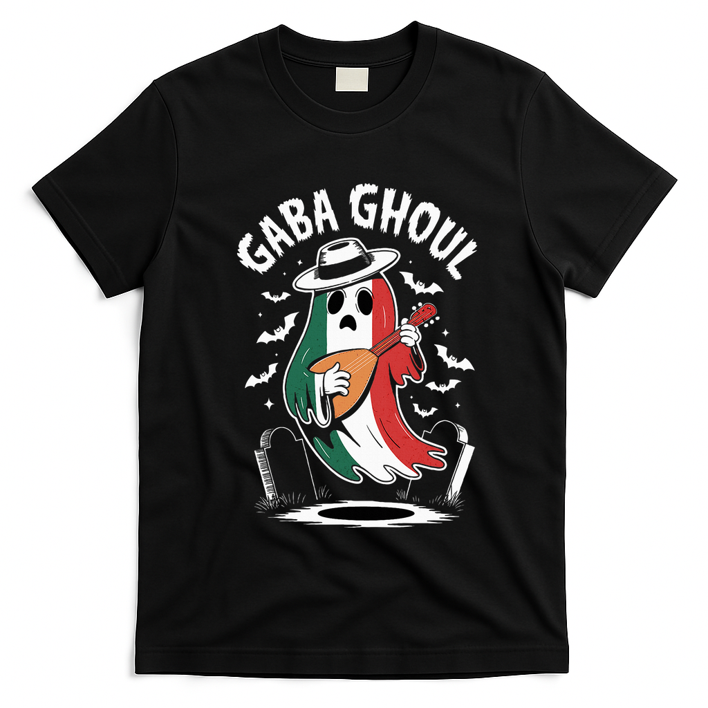 Gaba Ghoul Funny Ghost Italian Gabagool T-Shirt - Black