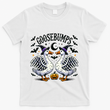 Goosebumps Geese Funny Halloween Witches Hat T-Shirt - White
