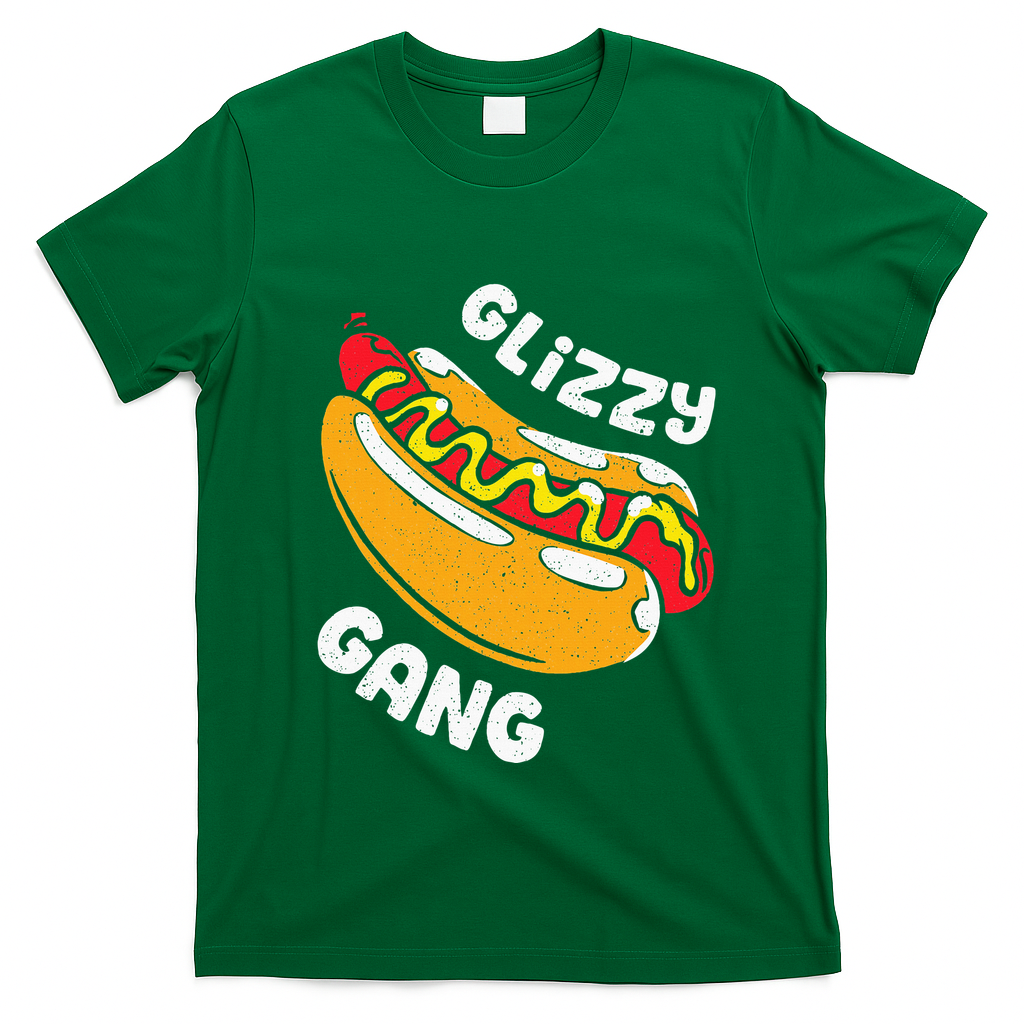 Glizzy Gang Funny Hot Dog T-Shirt - Irish Green
