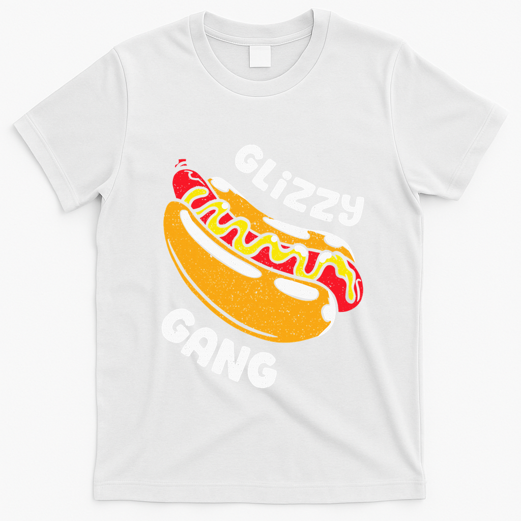 Glizzy Gang Funny Hot Dog T-Shirt - White