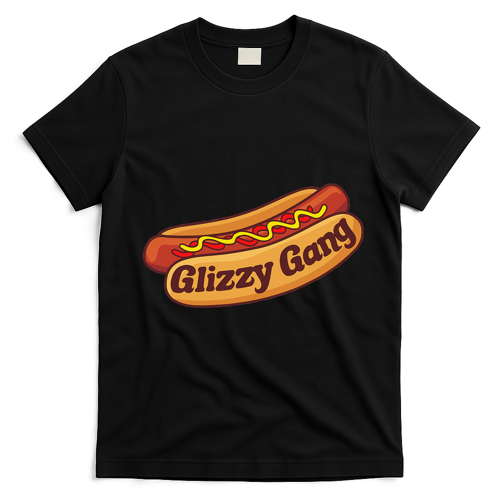 Glizzy Gang Gladiator Gobbler Funny Hot Dog T-Shirt - Black