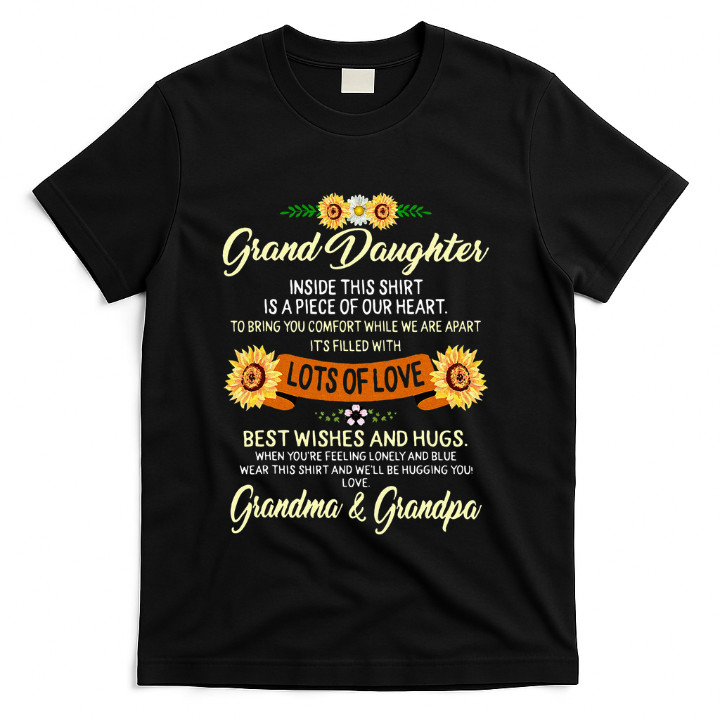 Granddaughter Graduation Grandparents From Grandma & Grandpa T-Shirt - Black