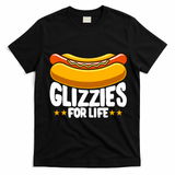 Glizzy Gobbler Glizzies For Life Hot Dog T-Shirt - Black