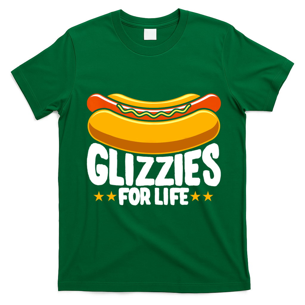 Glizzy Gobbler Glizzies For Life Hot Dog T-Shirt - Irish Green