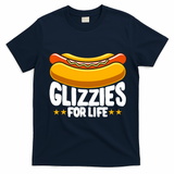 Glizzy Gobbler Glizzies For Life Hot Dog T-Shirt - Navy Blue