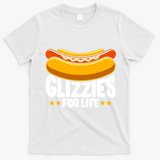 Glizzy Gobbler Glizzies For Life Hot Dog T-Shirt - White