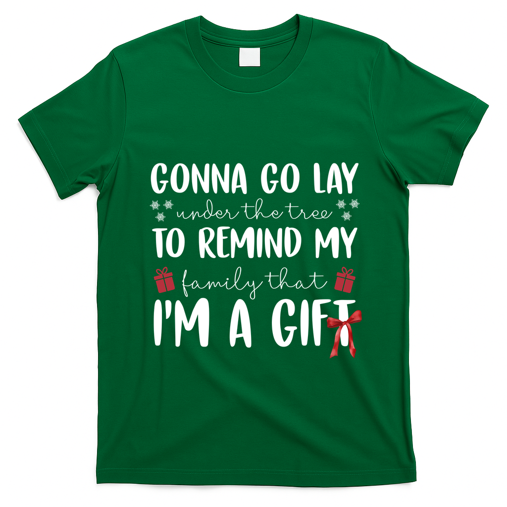 Gonna Go Lay Under Under The Tree Funny Christmas T-Shirt - Irish Green