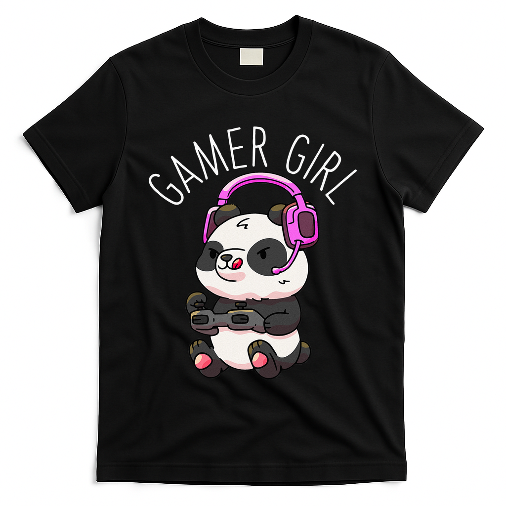 Gamer Girl Panda Gaming Pandas Video Game T-Shirt