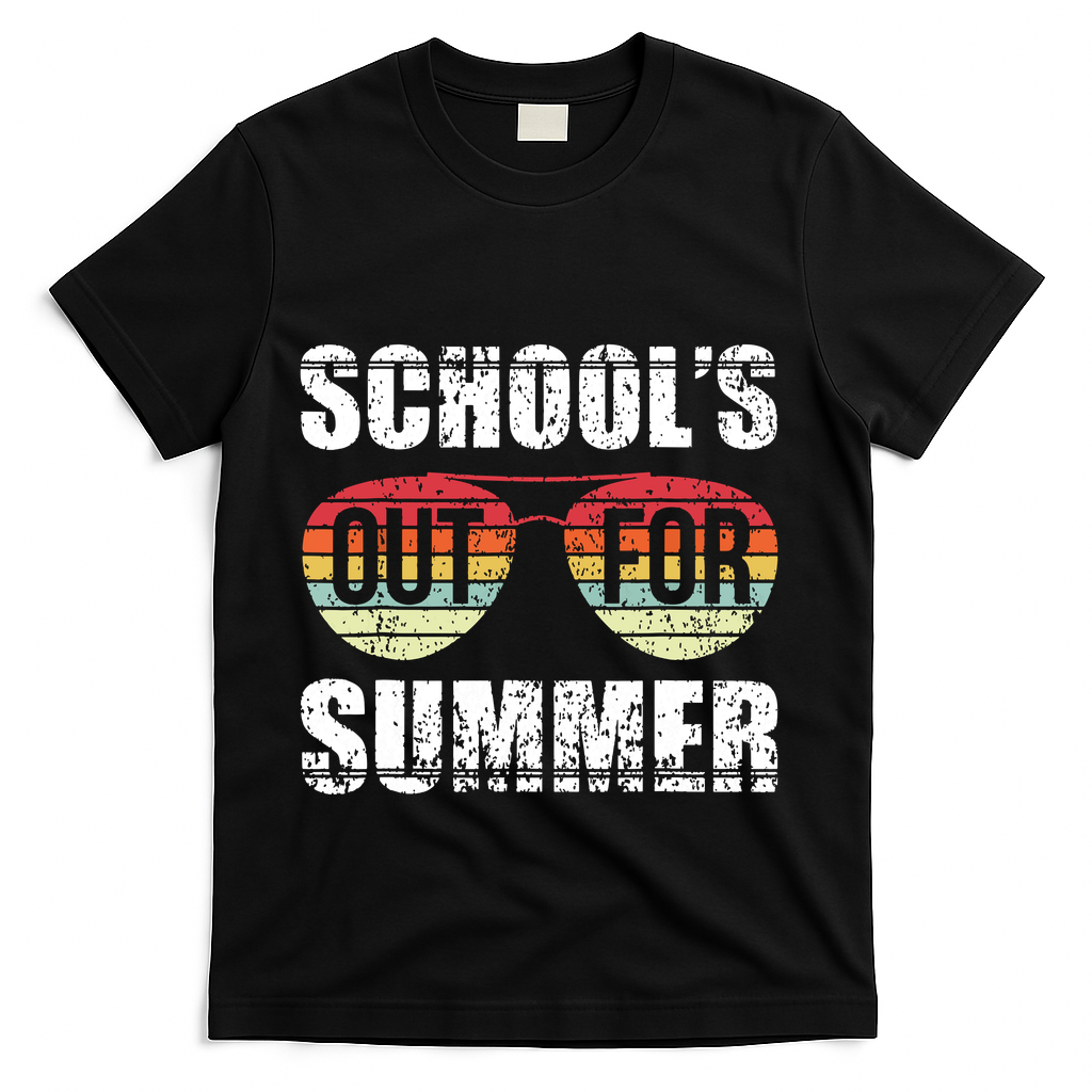 Graduation Gift Schools Out For Summer Students Teacher T-Shirt - Black