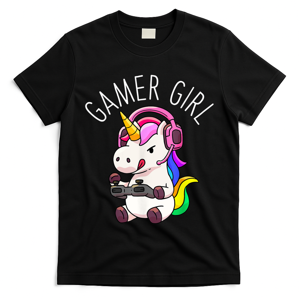 Gamer Girl Unicorn Gaming Cute Video Game Gift T-Shirt