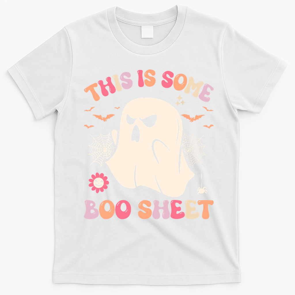 Groovy Halloween Boo Ghost Costume This Is Some Boo Sheet T-Shirt - White