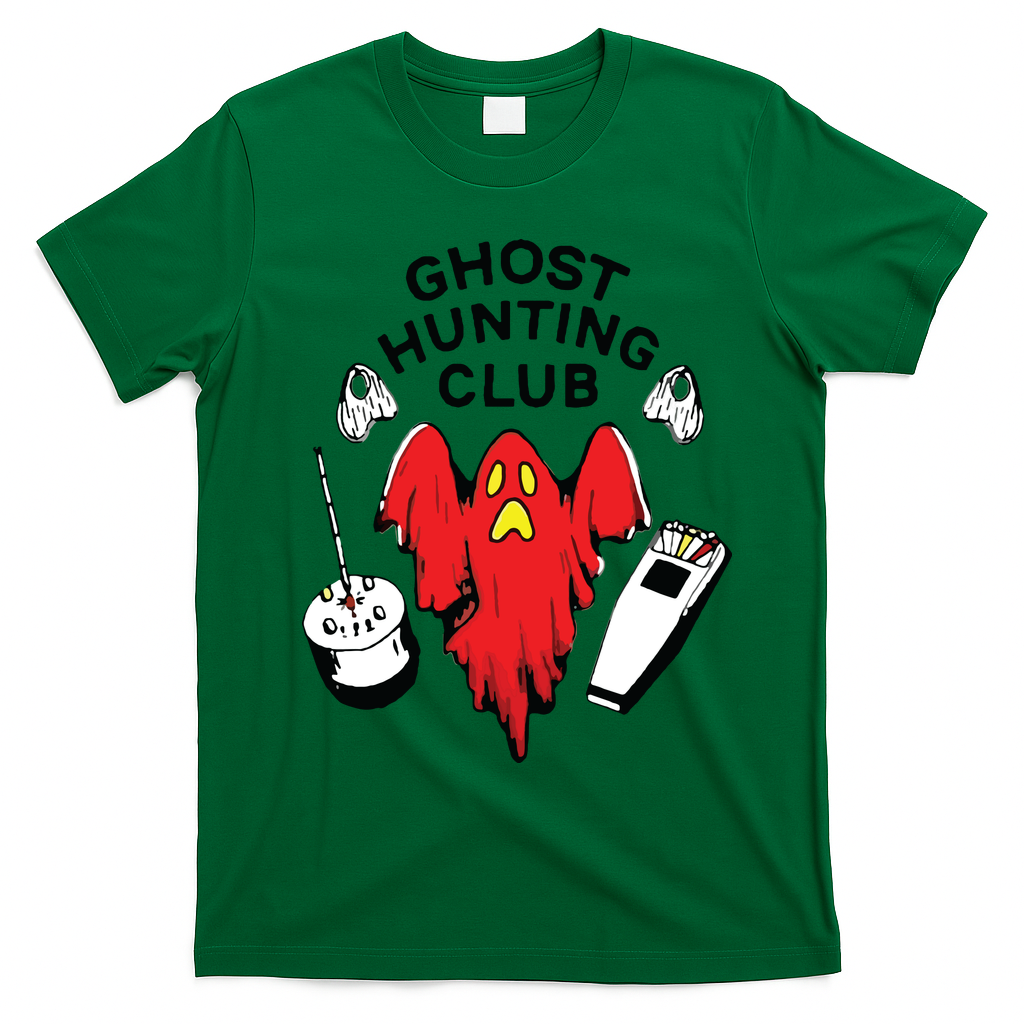 Ghost Hunting Club Funny T-Shirt - Irish Green