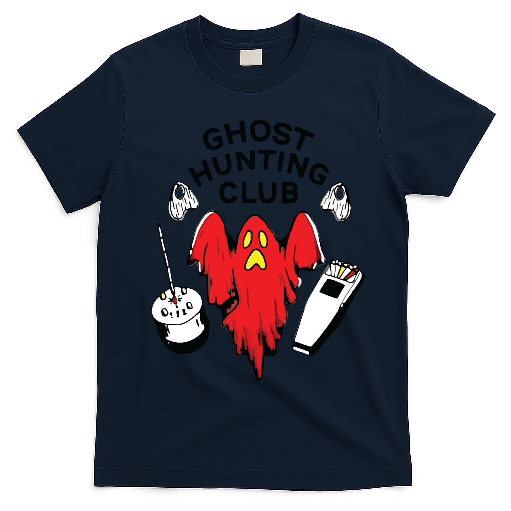 Ghost Hunting Club Funny T-Shirt - Navy Blue