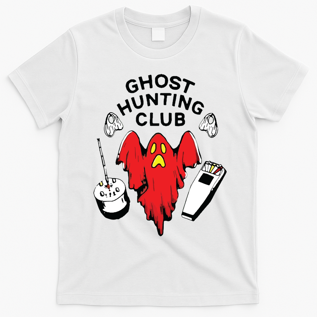 Ghost Hunting Club Funny T-Shirt - White