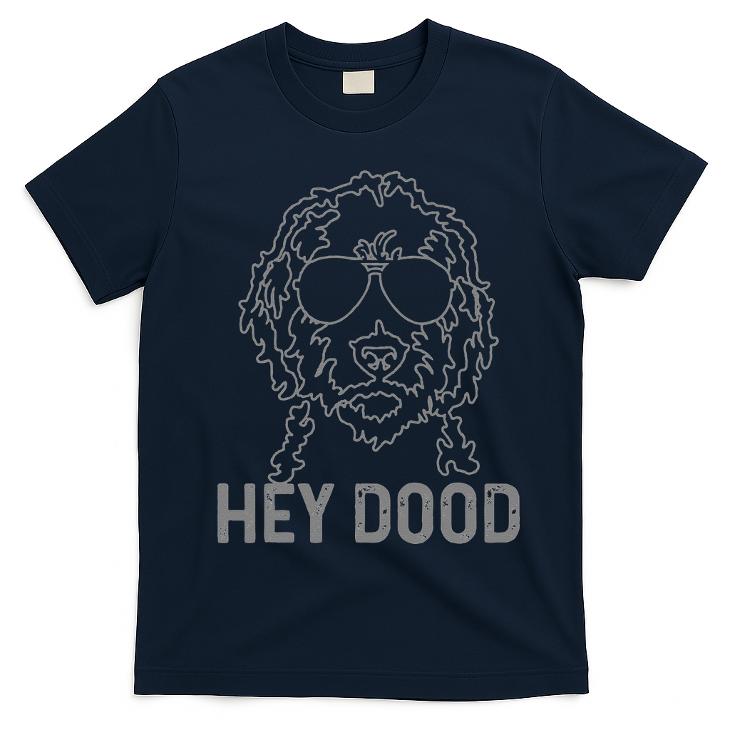 Goldendoodle Hey Dood Funny Labradoodle Golden Doodle Dog Gift T-Shirt - Navy Blue