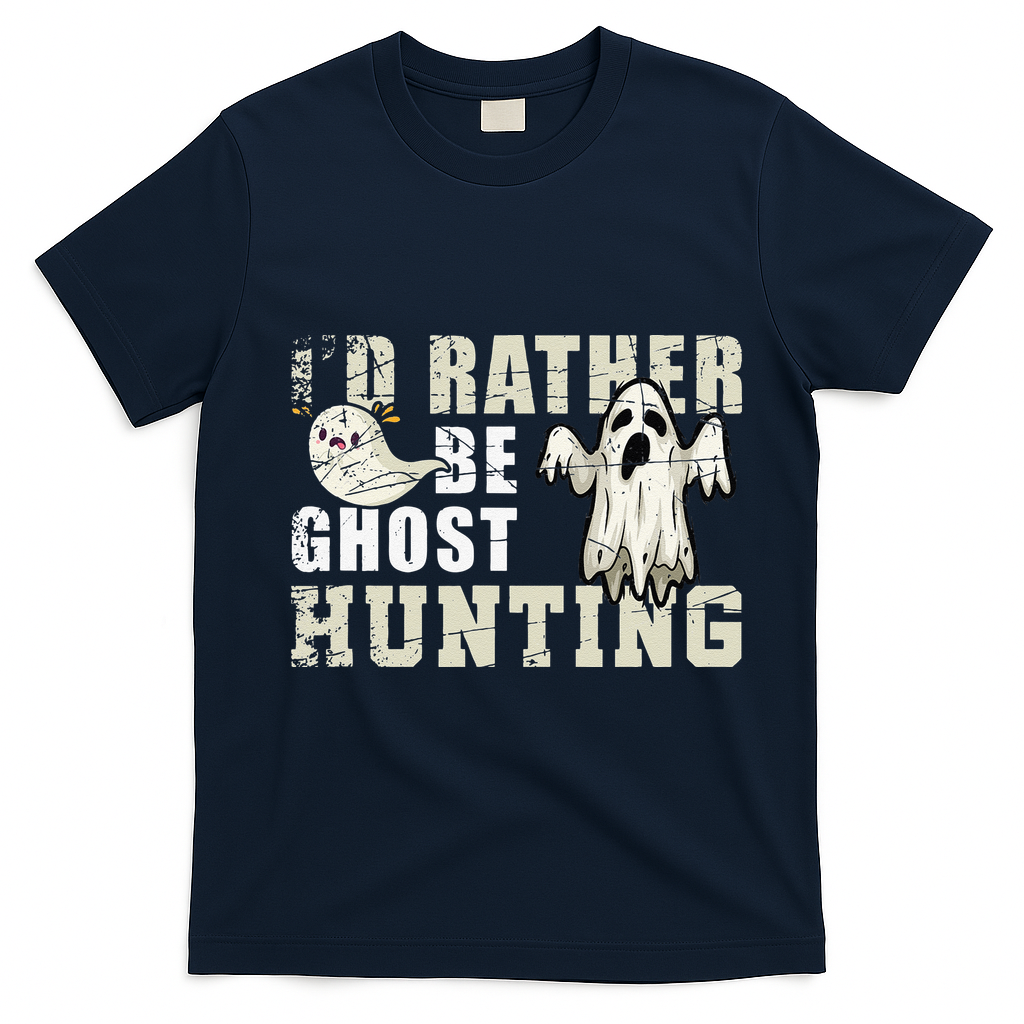 Ghost Hunter Gift Boo Spooky Halloween T-Shirt - Navy Blue