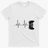 Gamer Heartbeat Gift Video Game Lover Gifgift T-Shirt - White