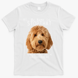 Goldendoodle Hi My Name Is Stop That Funny Dog Doodle Mom T-Shirt - White