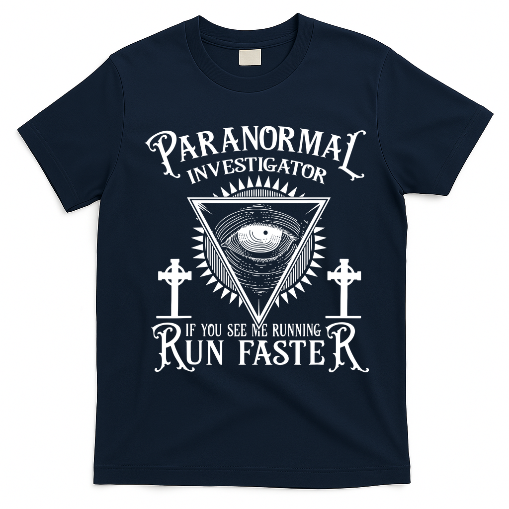 Ghost Hunter Paranormal Investigator T-Shirt - Navy Blue