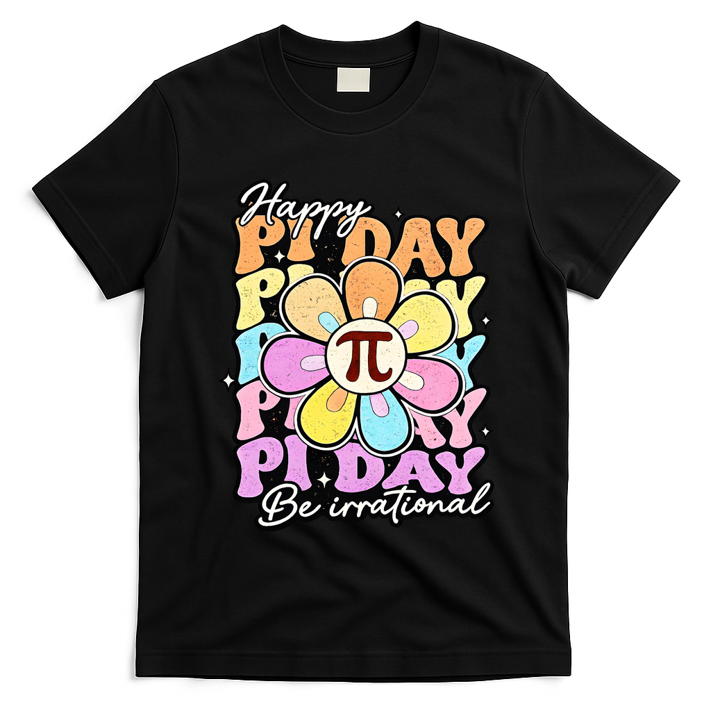 Groovy Happy Pi Day 3.14 Math Teacher Daisy Flower T-Shirt