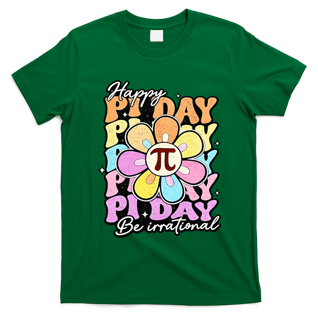Groovy Happy Pi Day 3.14 Math Teacher Daisy Flower T-Shirt