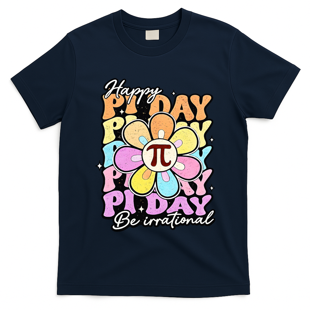 Groovy Happy Pi Day 3.14 Math Teacher Daisy Flower T-Shirt