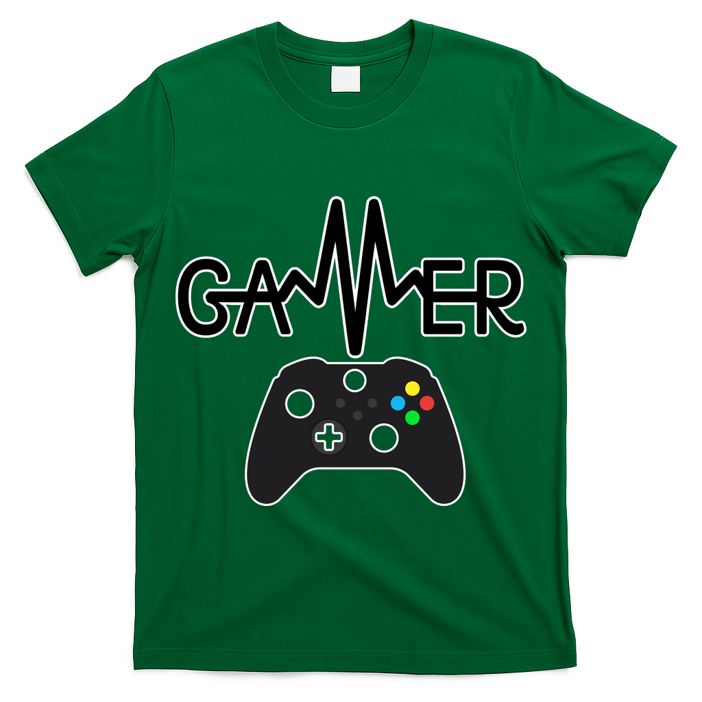 Gamer Heartbeat Xbox Black T-Shirt