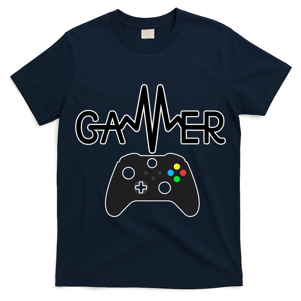 Gamer Heartbeat Xbox Black T-Shirt