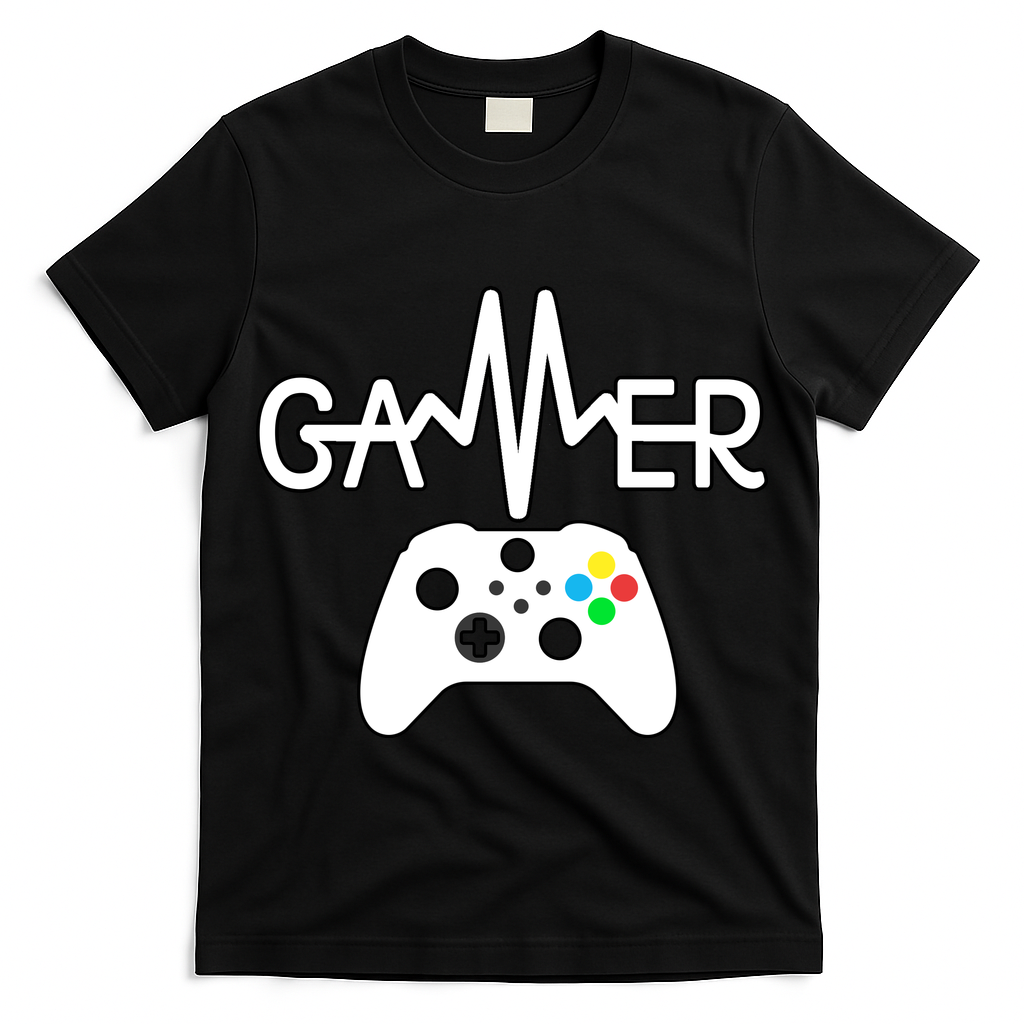 Gamer Heartbeat Xbox White T-Shirt